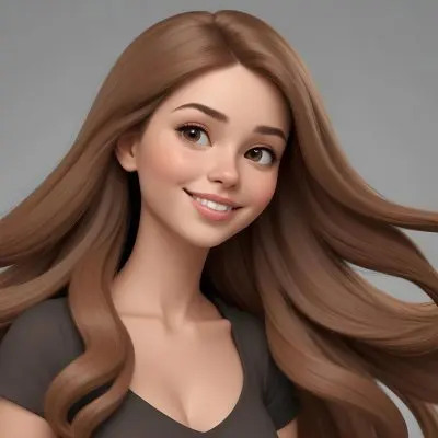 Adorable Cartoon Style A Caucasian Woman 23 Years Old Light Skin Brown Hair Gray Background 3d Render Cartoon 35 Afad