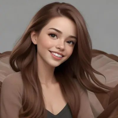 Adorable Cartoon Style A Caucasian Woman 23 Years Old Light Skin Brown Hair Gray Background 3d Render Cartoon 37 Dc36