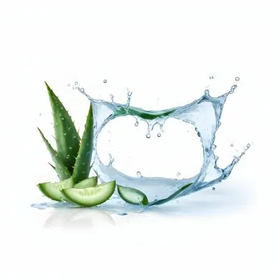 Aloe Vera Leaves And Slices With Water Splash On A White Background Showcasing Freshness And Natural Hydration 26 3e72