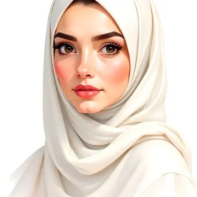 An Arab Woman Age 23 With Brown Eyes And An White Hijab With A Rose White Background 28 F919