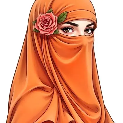 An Arab Woman Age 23 With Brown Eyes And An White Hijab With A Rose White Background 46 9cbf