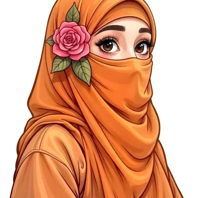 An Arab Woman Age 23 With Brown Eyes And An White Hijab With A Rose White Background 5 F592