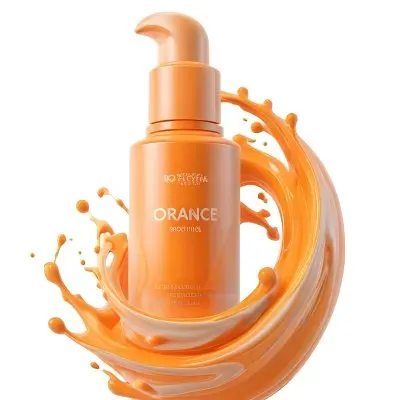 An Orange Swirl Of Creamy Substance Possibly A Cosmetic Product Or Makeup 8