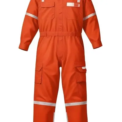 An Red Worker Overall With Long Sleeves And White Details Isolated On A White Background 2 Cc7c