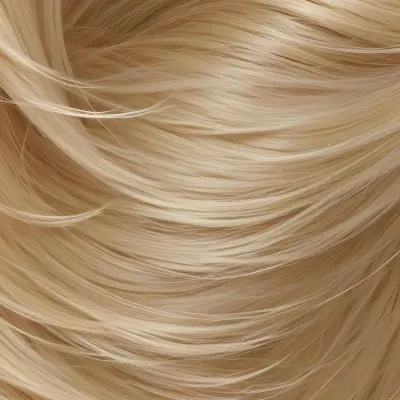 Blonde Hair Strands Light Golden Color Smooth Texture Flowing Pattern Close Up View Detailed Hair Fibers Natural Highlights Natural Lighting Clean Background 14