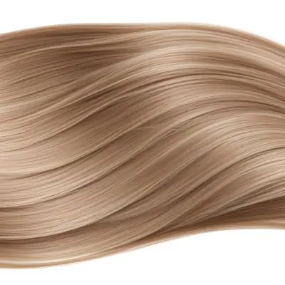 Blonde Hair Strands With Light Brown Highlights Flowing In A Wavy Pattern Isolated On A White Background Studio Lighting Hair Care Product Advertisement 16