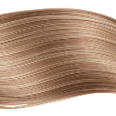 Blonde Hair Strands With Light Brown Highlights Flowing In A Wavy Pattern Isolated On A White Background Studio Lighting Hair Care Product Advertisement 25