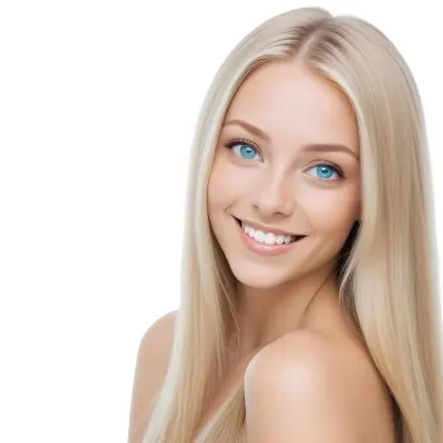 Blonde Woman With Long Straight Hair Light Skin And Blue Eyes Smiling Directly At The Camera With A Plain White Background 79 Aa6e