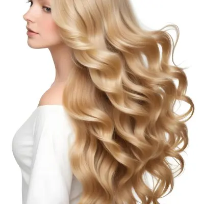 Blonde Woman With Long Wavy Hair 4 A873
