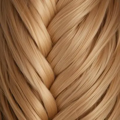 Braided Blonde Hair With Golden Highlights Intricate Weaving Pattern Close Up Shot Soft Lighting Creating A Warm And Inviting Texture Plain Background 6 F13f