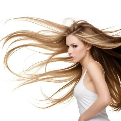 Brown And Blonde Hair Strands Dark Roots Light Ends Flowing Dynamic Composition Studio Lighting White Background Hair Care Concept Beauty And Fashion 21