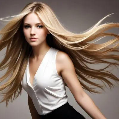 Brown And Blonde Hair Strands Dark Roots Light Ends Flowing Dynamic Composition Studio Lighting White Background Hair Care Concept Beauty And Fashion 36 2697