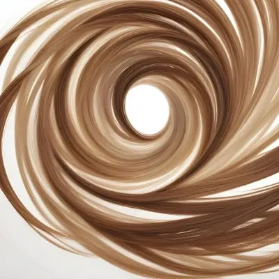 Brown And Blonde Hair Strands Forming A Swirl Pattern Isolated On A White Background Studio Lighting Hair Salon Concept Elegant And Minimalist Composition 34 D426
