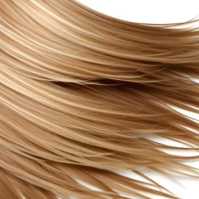 Brown And Blonde Hair Strands With Visible Texture Illuminated By A Bright Light Source Creating Highlights And Shadows Against A Plain White Background 19 57ad