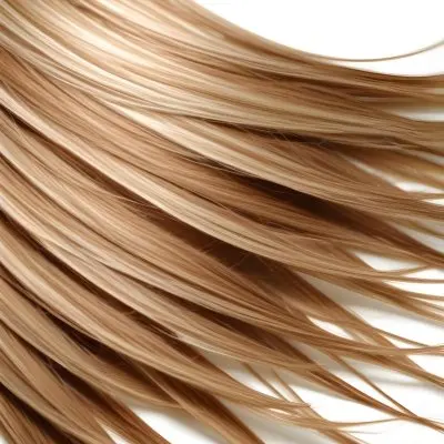 Brown And Blonde Hair Strands With Visible Texture Illuminated By A Bright Light Source Creating Highlights And Shadows Against A Plain White Background 3 2399
