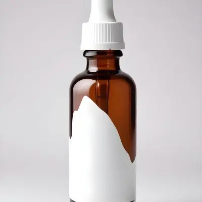 Brown Glass Bottle With White Cap And Dropper Isolated On White Background 14 936f