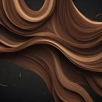 Brown Hair Strands With Highlights Flowing In A Wavy Pattern Creating A Textured And Dynamic Visual Effect Dark Background 15