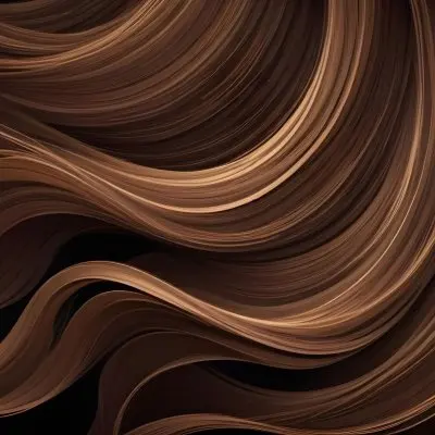 Brown Hair Strands With Highlights Flowing In A Wavy Pattern Creating A Textured And Dynamic Visual Effect Dark Background 27 Cf3c