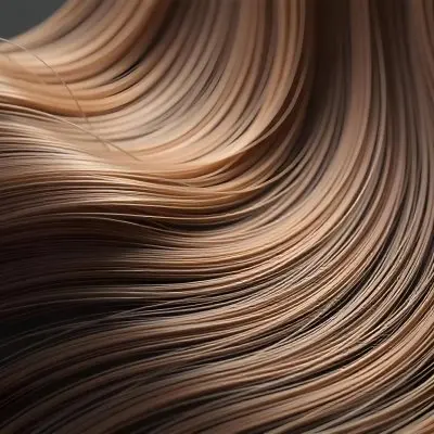 Brown Hair Strands With Highlights Flowing In A Wavy Pattern Creating A Textured And Dynamic Visual Effect Dark Background 44
