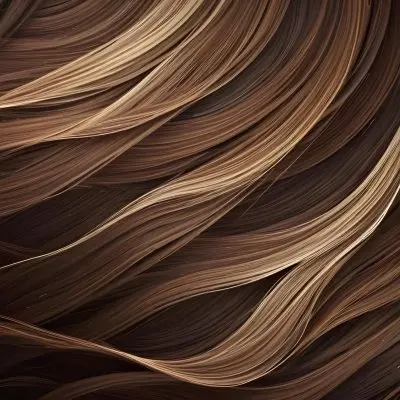 Brown Hair Strands With Highlights Flowing In A Wavy Pattern Creating A Textured And Dynamic Visual Effect Dark Background 5