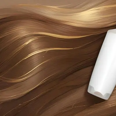 Brown Hair With A Golden Bottle Of Shampoo With A White Cap The Background Is A Brown Hair 31