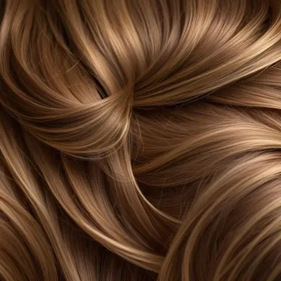 Brown Hair With Golden Highlights Wavy Texture Close Up Shot Natural Lighting Smooth Strands Natural Look Hair Care Concept Beauty Salon Salon Style Healthy Texture Elegant Waves 11 15de