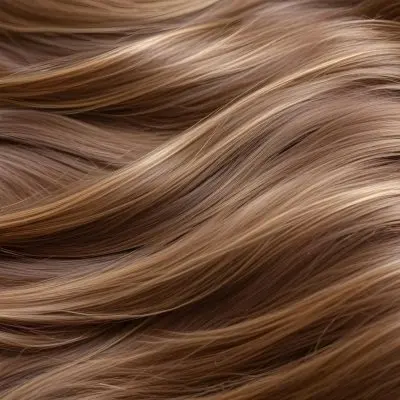 Brown Hair With Golden Highlights Wavy Texture Close Up Shot Natural Lighting Smooth Strands Natural Look Hair Care Concept Beauty Salon Salon Style Healthy Texture Elegant Waves 13 Cfcf