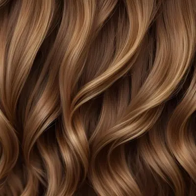 Brown Hair With Golden Highlights Wavy Texture Close Up Shot Natural Lighting Smooth Strands Natural Look Hair Care Concept Beauty Salon Salon Style Healthy Texture Elegant Waves 22 03b6