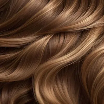 Brown Hair With Golden Highlights Wavy Texture Close Up Shot Natural Lighting Smooth Strands Natural Look Hair Care Concept Beauty Salon Salon Style Healthy Texture Elegant Waves 7 6d77