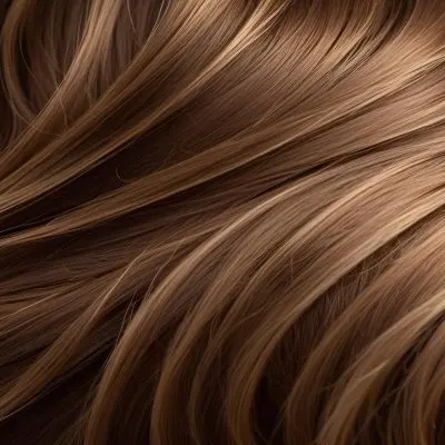Brown Hair With Golden Highlights Wavy Texture Close Up Shot Studio Lighting Smooth And Shiny Strands Natural Hair Color Healthy Hair Hair Care Concept Beauty Product Advertisement 19 1e35