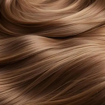 Brown Hair With Golden Highlights Wavy Texture Close Up Shot Studio Lighting Smooth And Shiny Strands Natural Hair Color Healthy Hair Hair Care Concept Beauty Product Advertisement 3 Cfef