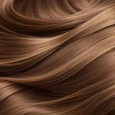 Brown Hair With Golden Highlights Wavy Texture Close Up Shot Studio Lighting Smooth And Shiny Strands Natural Hair Color Healthy Hair Hair Care Concept Beauty Product Advertisement 4 A958