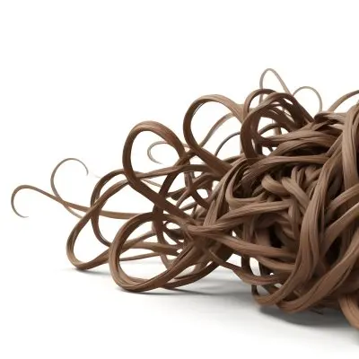 Brown Messy Hair Strands Light Brown And Dark Brown Tones Messy And Tangled Isolated On A White Background Studio Shot High Resolution 23 Abee