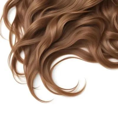 Brown Wavy Hair On A White Background 19 F1a9