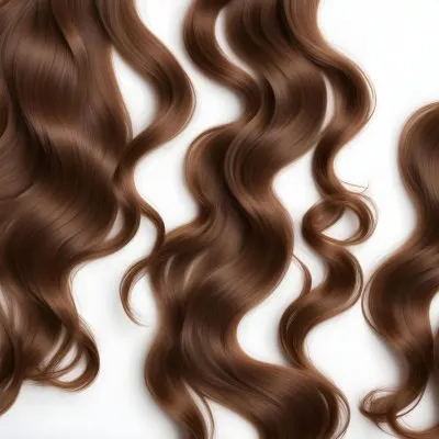 Brown Wavy Hair On A White Background 21