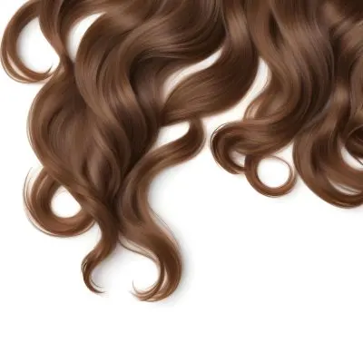 Brown Wavy Hair On A White Background 5 Ab7e