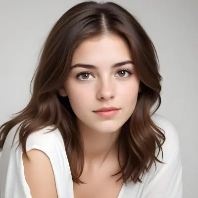 Caucasian Woman 22 Years Old Brown Hair White Background 16 57f2