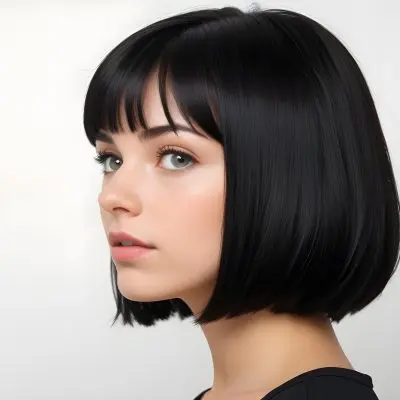 Caucasian Woman 24 Years Old Black Hair In A White Background 10 7f1e