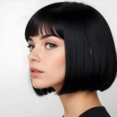 Caucasian Woman 24 Years Old Black Hair In A White Background 6 42c5