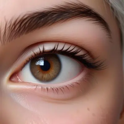 Close Up Of A 25 Year Old White Woman With Brown Eyes And White Hair In A Studio 21 5e27