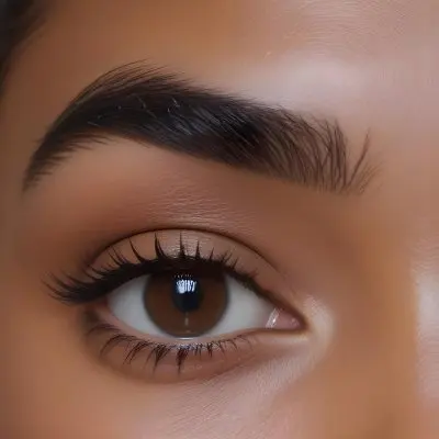 Close Up Of A Brown Skinned Woman 25 Years Old With Brown Eyes And Dark Eyebrows In A Studio 27 48ab