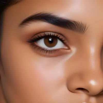 Close Up Of A Brown Skinned Woman 25 Years Old With Brown Eyes And Dark Eyebrows In A Studio 32 73b8