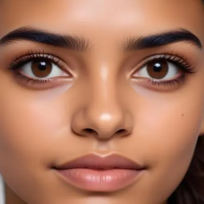 Close Up Of A Brown Skinned Woman 25 Years Old With Brown Eyes And Dark Eyebrows In A Studio 41 Fafe
