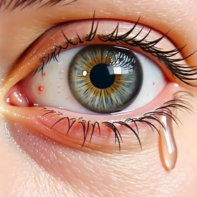 Close Up Of A Caucasian Woman S Eye Around 25 Years Old With Tears Falling Detailed Iris Red Veins And Fair Skin In A White Background 13 D972