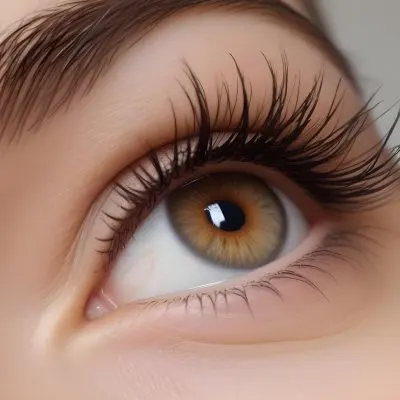 Close Up Of A Human Eye With Long Eyelashes Featuring A Hazel Iris With A Dark Center And Light Brown Outer Rim The Skin Around The Eye Is Smooth And Lightly Toned The Background Is Neutral And Unobtrusive 23 41b8
