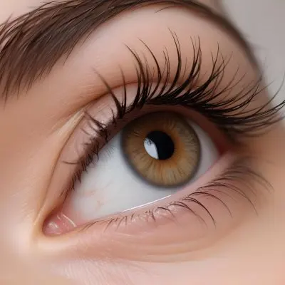 Close Up Of A Human Eye With Long Eyelashes Featuring A Hazel Iris With A Dark Center And Light Brown Outer Rim The Skin Around The Eye Is Smooth And Lightly Toned The Background Is Neutral And Unobtrusive 27 De21