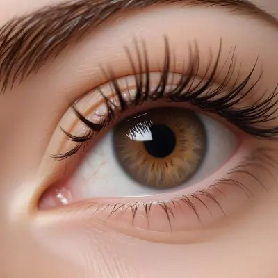 Close Up Of A Human Eye With Long Eyelashes Featuring A Hazel Iris With A Dark Center And Light Brown Outer Rim The Skin Around The Eye Is Smooth And Lightly Toned The Background Is Neutral And Unobtrusive 9 0540