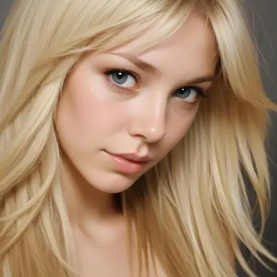 Close Up Of Blond Hair Light Skin Straight Hair Studio Shot 25