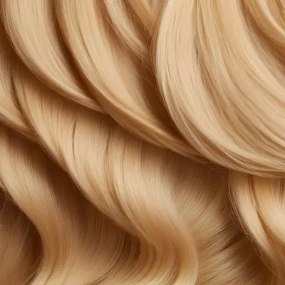 Close Up Of Blonde Hair Golden Blonde Color Shiny And Healthy Soft Waves Smooth Texture Clean And Bright Well Maintained Studio Lighting Professional Hair Care Product Advertisement 14 813c