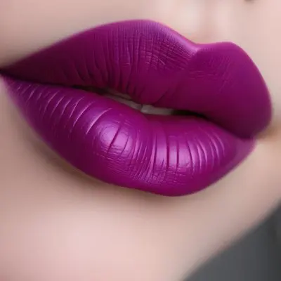 Close Up Of Full Lips With Bold Purple Lipstick Showcasing A Gradient Effect From Dark To Lighter Shades Of Purple The Background Is Dark Emphasizing The Lips 35 Babd